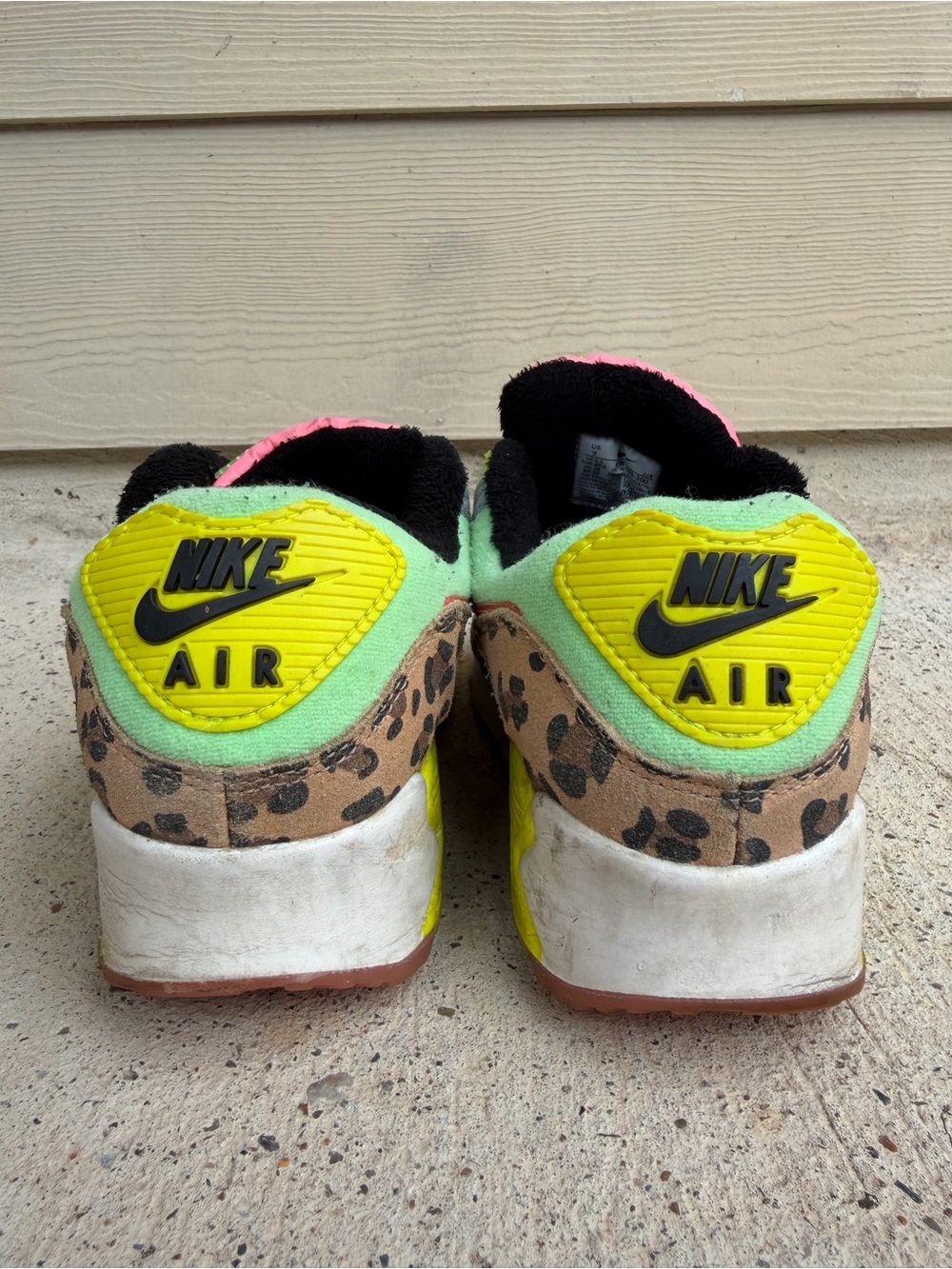 Nike Air Max 90 LX Illusion Green Denim Leopard Womens Size 9 CW3499 - Picture 5 of 12